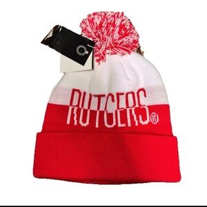 Adidas NCAA Team Rutgers Cuffed Knit Pom Beanie Hat NWT